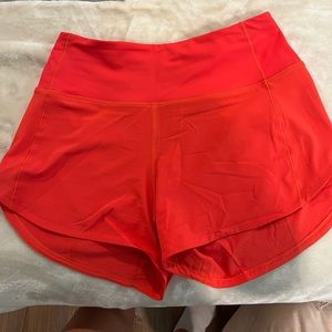 Lululemon speed up HR 4” shorts size 4 carnation red